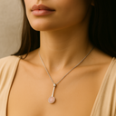 Collier en argent 925 avec pendentif en quartz rose naturel