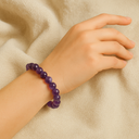 Bracelet perle d'améthyste violette