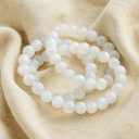 Bracelet élastique pierre de lune blanche
