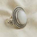 Bagues ovales en opale pour femmes style Vintage