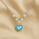 Collier en argent 925 avec pendentif en forme de cœur en pierre de lune