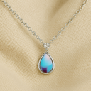 Collier pendentif goutte d'eau pierre de lune en argent Sterling 925