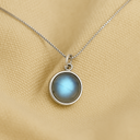 Collier avec pendentif en pierre de lune grise naturelle en argent Sterling s925