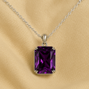Collier améthyste en pierre violette pour femme pendentif en argent Sterling 925