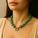 Collier en jade vert naturel