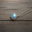 Collier avec pendentif en pierre de lune grise naturelle en argent Sterling s925