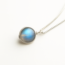 Collier avec pendentif en pierre de lune grise naturelle en argent Sterling s925