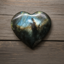 Labradorite taillée en forme de coeur