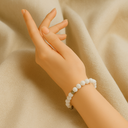 Bracelet perles pierre de lune, labradorite et quartz rose
