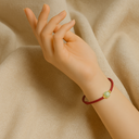 Bracelet ajustable pierre de jade porte bonheur