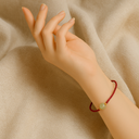 Bracelet ajustable pierre de jade porte bonheur
