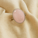 Bague ovale en quartz rose ajustable