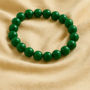 Collier artisanal en jade vert naturel 12 mm