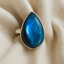 Bague élégante en labradorite véritable