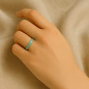 Bague en jade couleur bleu